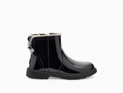 UGG Lynde Patent Toddlers Boots Black - AU 219RT